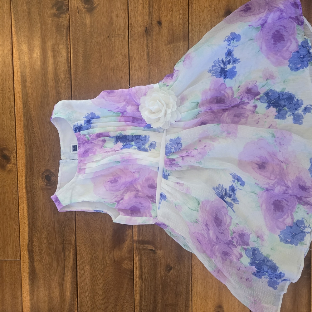 Floral Sleeveless Dress with Belt
